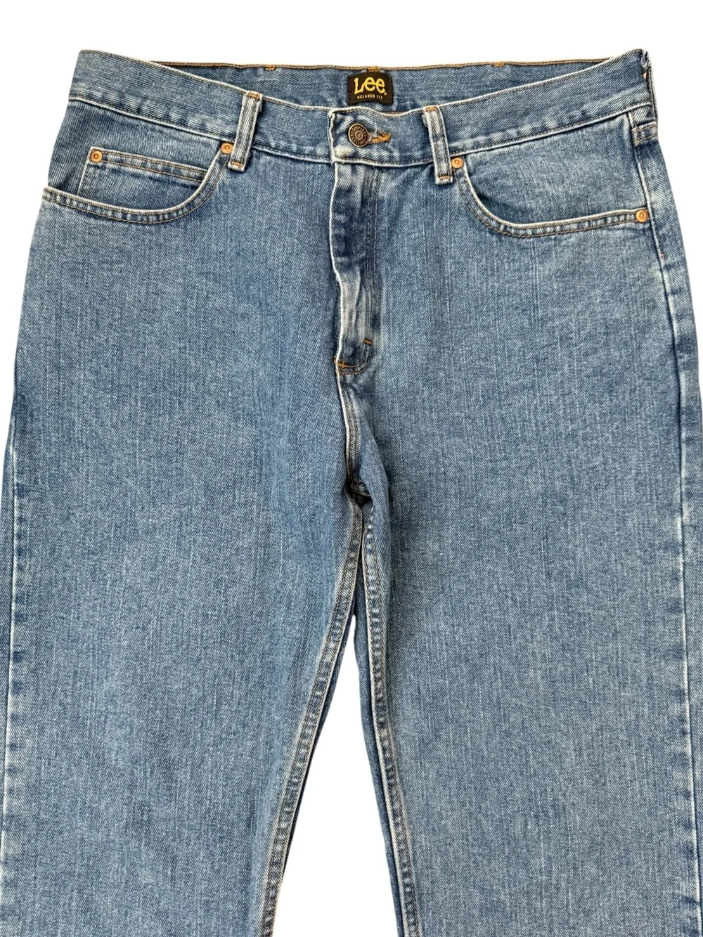 Lee Relaxed Fit Jeans Men’s 34x34 Fits 34x33.5 Medium Wash Straight Leg Cotton